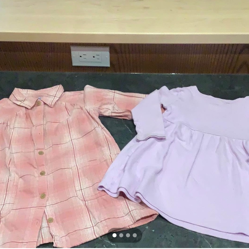 The Children's Place Pink Plaid and Old Navy Lavender Dresses